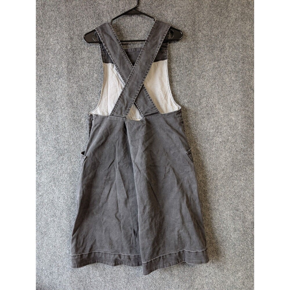 TOAST Dress Women 10 Denim Midi Pockets Pinafore Utility Chore Dungaree Cotton - Picture 7 of 10
